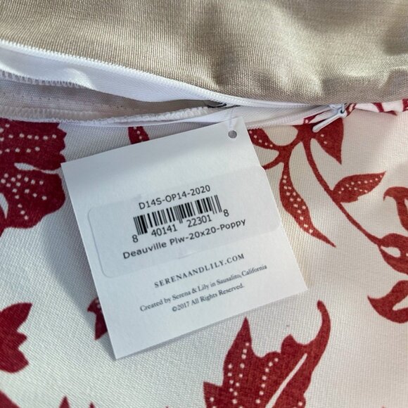 NEW Serena & Lily Deauville Outdoor Pillow Cover (20” SQ)-Poppy Red - Picture 2 of 2